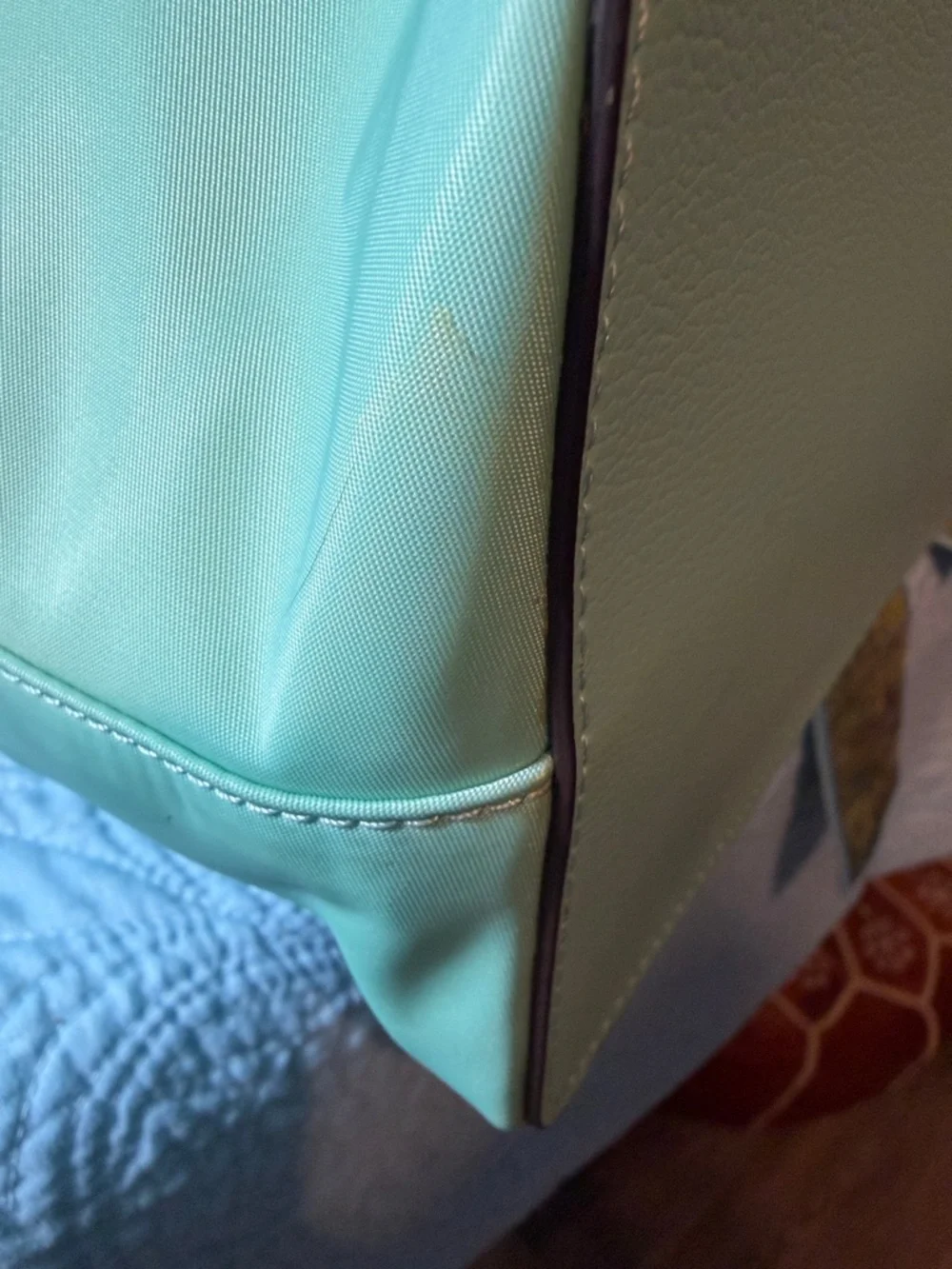 kate spade Mint Green Tote with Accent Scarf 11 x 10 - Picture 6 of 12